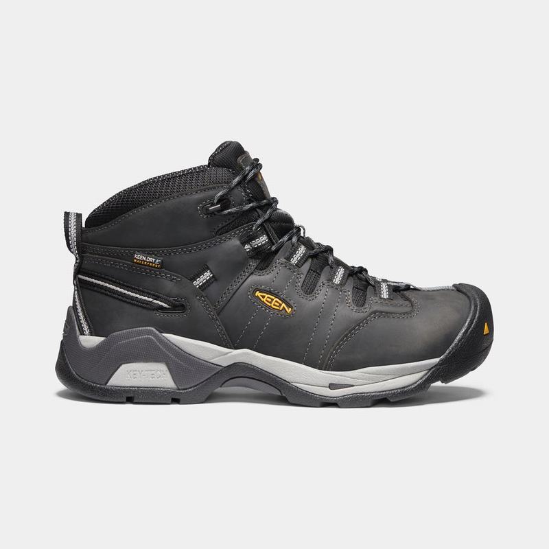 Keen Detroit Xt Mid Waterproof Soft Toe Mens Work Boots Black Stockists NZ (4306-HVPKE)